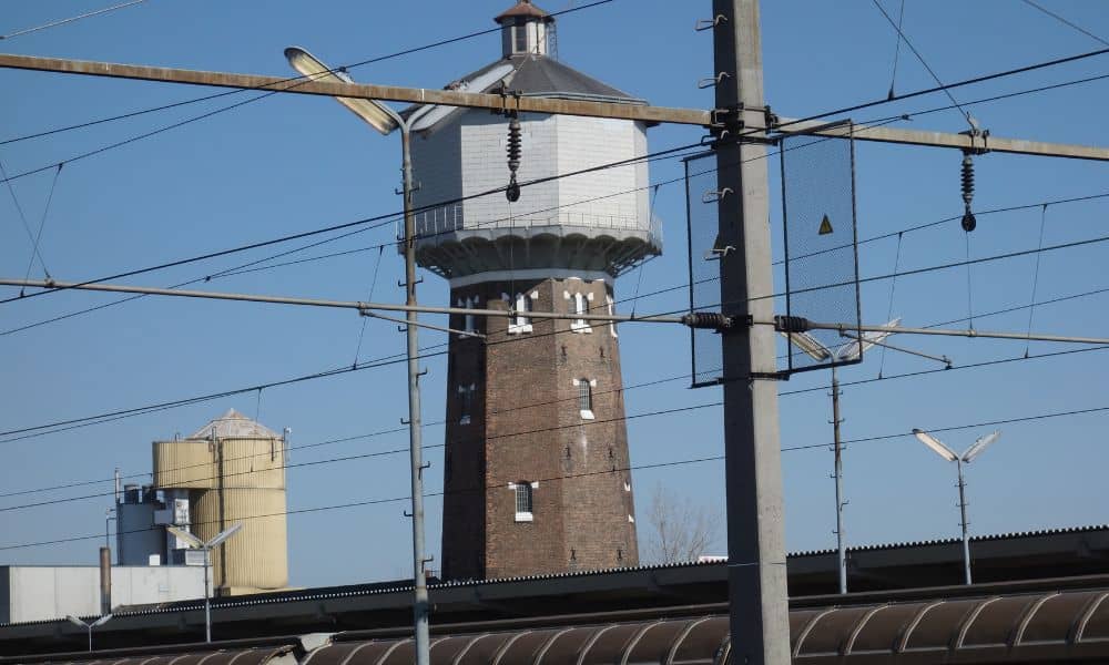Elevated municipal water tower supporting long term water storage capacity and city growth